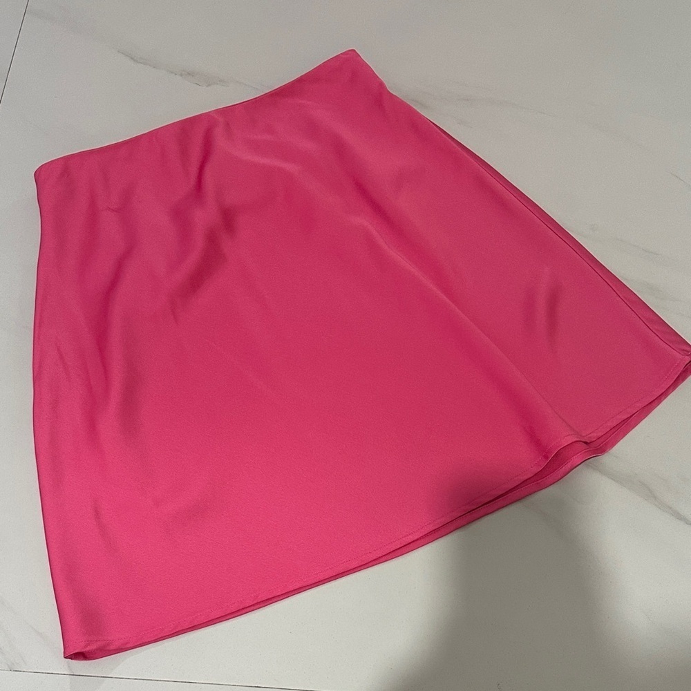 J. Crew Bright Pink Mini Satin Skirt